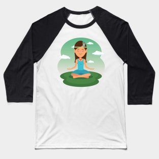 Meditating girl Baseball T-Shirt